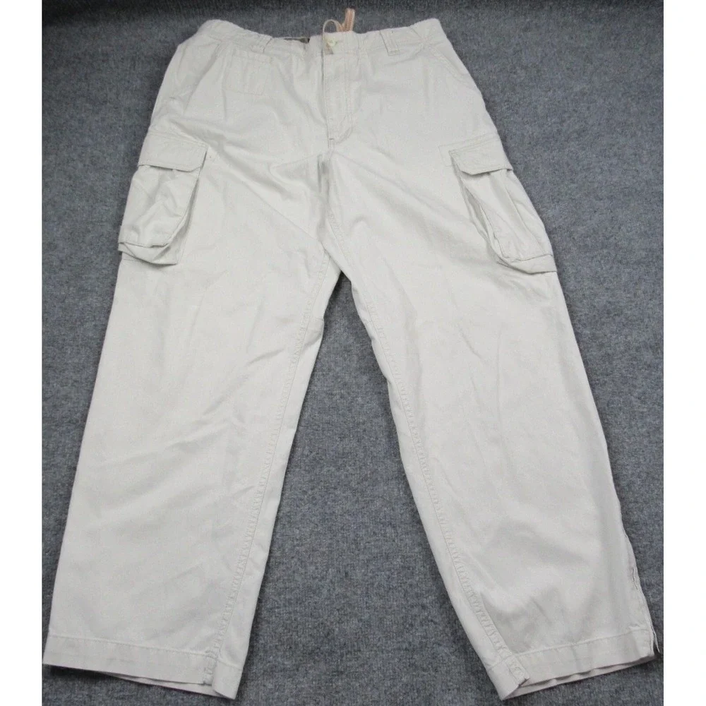 Tommy Hilfiger Red Label Pants Men 36X31 Cargo Beige Baggy Grunge Military Y2K